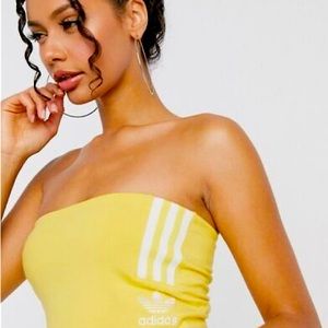Yellow Addidas Tube Top